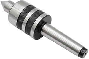 Yunnergo MT2 Ball Bearing Morse Taper Medium Duty Live Center Triple Bearing Lathe for Wood and Metal Lathe CNC Work (Internal Rotation Type)