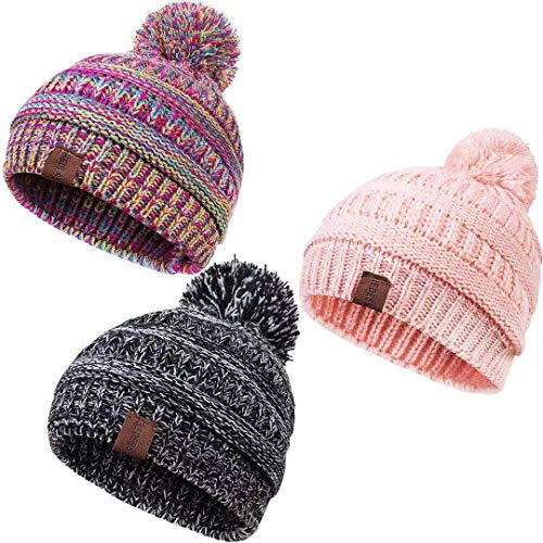 image for REDESS Baby Kids Winter Warm Fleece Lined Hats, Infant Toddler Childre