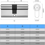 Bwintech 70mm Chrome Euro Cylinder Lock with 3 Keys Anti Pick Drilling view 2