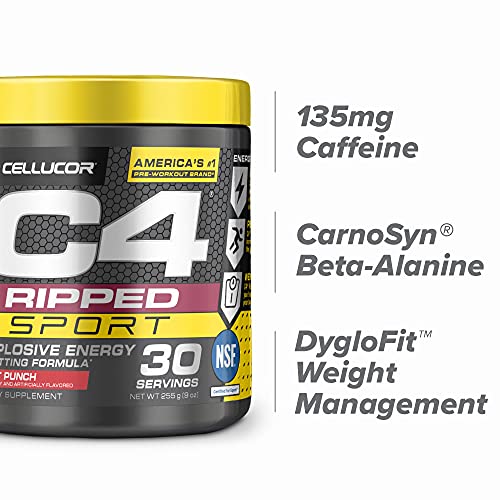 C4 Ripped Sport Pre Workout Powder Fruit Punch Nsf Certified For Sport Sugar Free Preworkout Energy Supplement For Men Women 135mg Caffeine Weight Loss 30 Servings Pricepulse