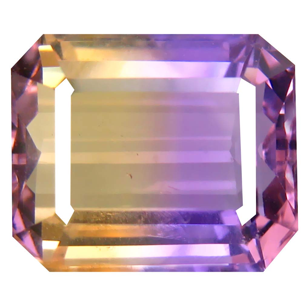 Deluxe Gems 8.86 ct Octagon Cut (13 x 11 mm) Unheated/Untreated Purple and Yellow Ametrine Natural Loose Gemstone