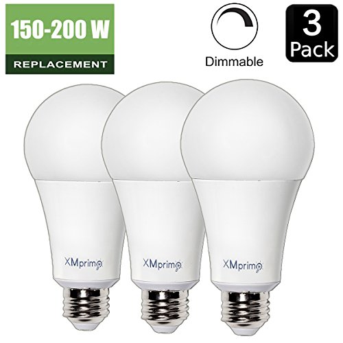 22W ( 150W – 200W Equivalent ) A21 Dimmable LED Light Bulb, 2680 Lumens 3000K Soft / Warm White, E26 Medium Screw Base, UL listed, XMprimo – 3 Pack