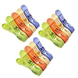 Daixers 12pcs 4.7" Durable Large Beach Towel Clips Plastic Clothespins Clothes Pegs Pins Clothes Hanger Clamp