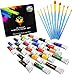 Acrylic Paint Set 24 Colors- Bonus 10 Acrylic Paint Brushes Included - Acrylic Paints for Artists - Heavy Body Acrylic Paint - Artist Quality Acrylic Paint - Canvas Paint with Acrylic Paint Brush Set