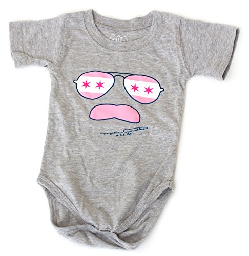 Ditka Kids Gridiron Clothing Da Coach Pink Chicago Flag Aviator Short Sleeve Onesie (3 Month)