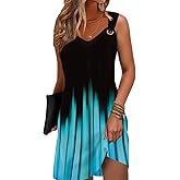 Vintage Floral Printed Summer A-Line Elegant Dresses Womens Beach Sundress Ladies Casual Boho Tank Dress