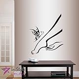 Wall Vinyl Decal Home Decor Art Sticker Girl Woman Hand and Foot Body Care Pedicure Nails Massage Butterfly Beauty Spa Salon Room Removable Stylish Mural Unique Design