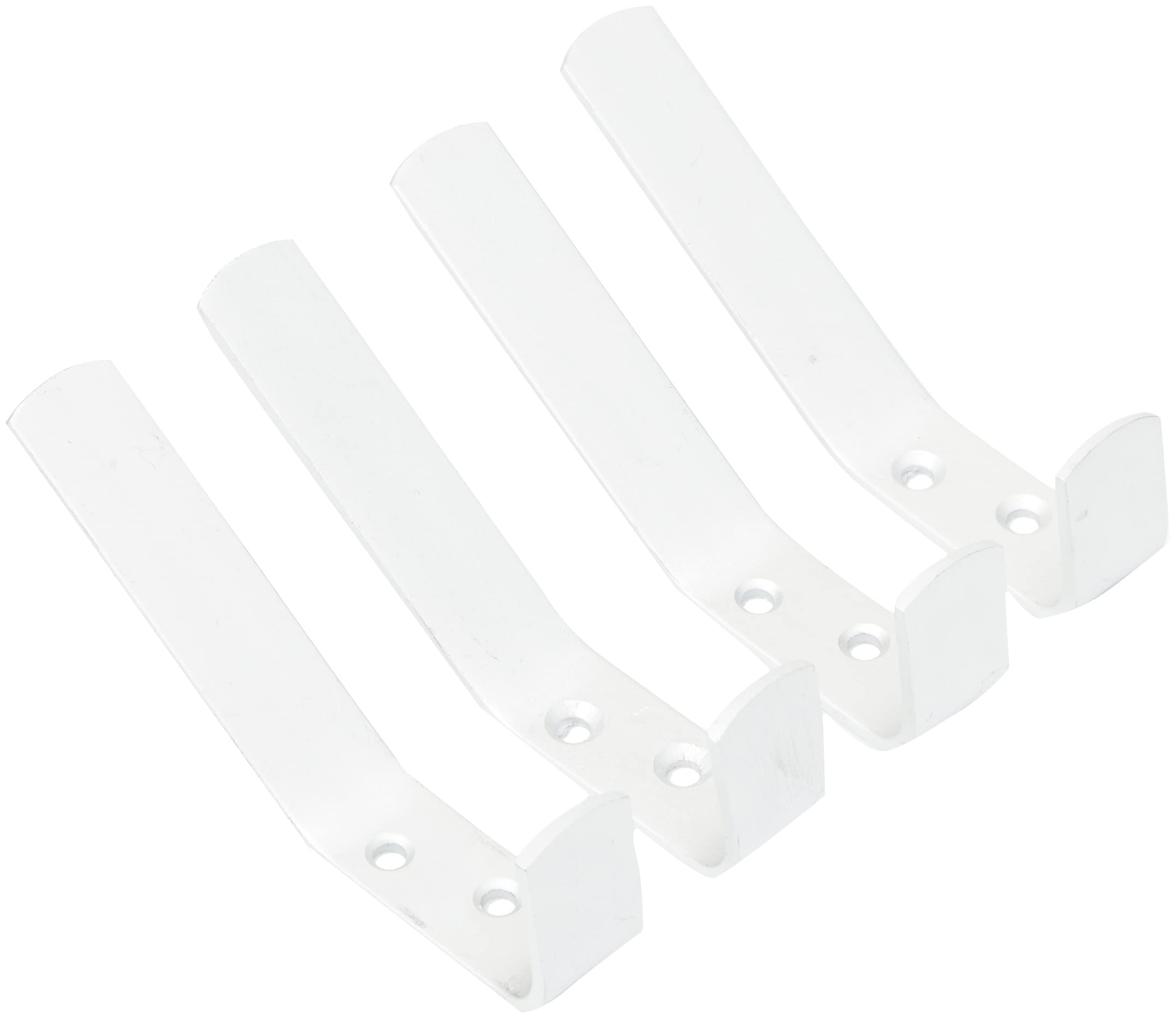 Merriway® BH00179 (4 Pcs) Satin Aluminium Finish Hat and Coat Hook - Pack of 4 Pieces