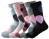 SDBING Womens Super Warm Merino Ragg Wool Crew Socks 5-Pack