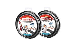 Mayka Toy Block Tape - 2 Stud - Black - 6 Feet - 2 Pack (Compatible with Lego)
