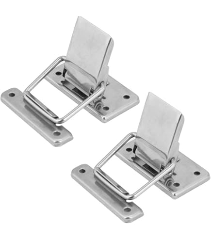 PATIKIL Gabinete Pestillo Doble Rodillo Enganche, 2 Juego Inoxidable Acero Gabinete Puerta Resorte Cuenta Herraje Cierres Con Lanza Golpe Para Alacena Guardarropas Armario, Rojo Bronce