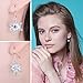 JewelryPalace Snowflake Earrings, Genuine Swiss Blue Topaz Dangle Earrings for Women, 14k Gold Plated 925 Sterling Silver Earrings for Women, Gemstones Birthstone Drop Earrings for Women