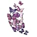 12-Piece 3D Purple Butterfly Wall Stickers DIY Art Decor Crafts for Hallowmas Thanksgiving Christmas New Year Decor Nursery Classroom Offices Kids Bedroom Bathroom Living Room Magnets and Glue