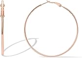 PAVOI 14K Gold Plated 925 Sterling Silver Post Hoops | Large Hoops Earring | Lightwight Gold Hoop Earrings for Women