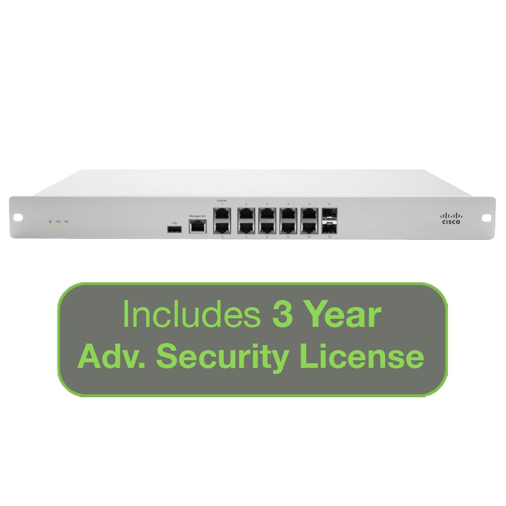 Cisco Meraki MX84 Advanced Security Bundle, 500Mbps