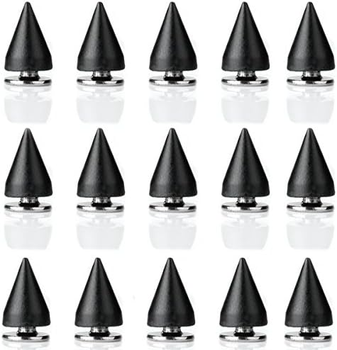 Vikeva 100 Black 10mm Bullet Studs Rivets Spikes Punk for Shoe Belt Bag Bracelet