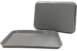 Gray Dental Autoclavable Plastic Instrument Set Up Flat Tray (13.25 Inches x 9.75 Inches, Size B) by PlastCare USA