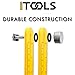 iTools Multi Angle Template Tool - Angle-izer Measuring Ruler Layout Multi-angle Tool with Metal Knobs and Bolts - Perfect for Tiling, Flooring, Brick Laying, Deck Building (Yellow (Plastic))