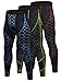 Yuerlian Men's Compression Pants Baselayer Cool Dry Sports Tights Leggings Colorful Print 3 Pack