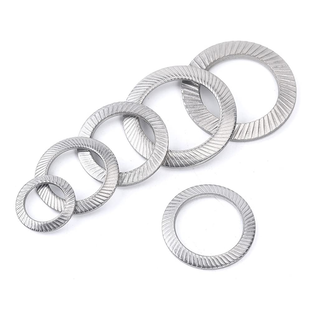 CONPHERON M27 Locking Washer Round Double Sided Serrated Lock Washer in Stainless Steel (A2)
