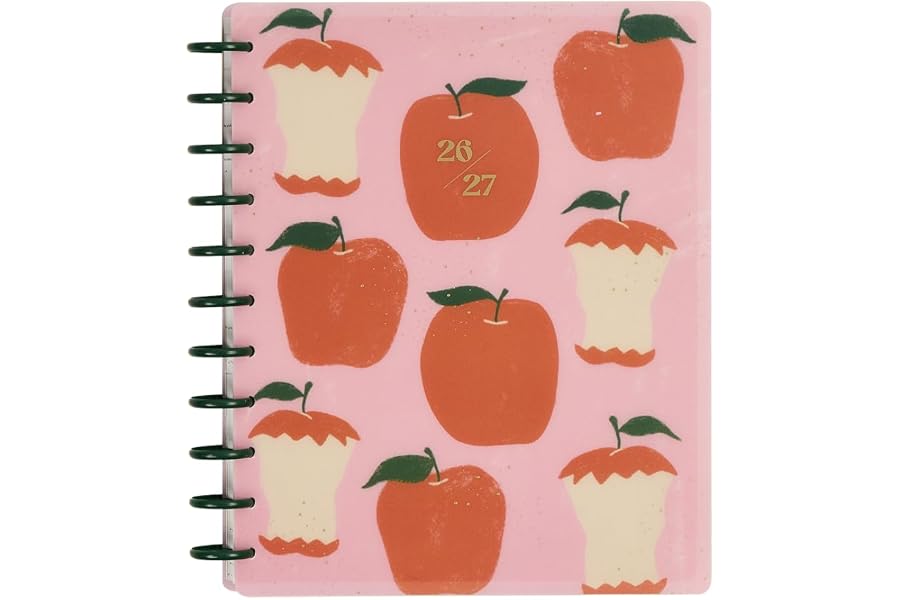 Happy Planner Disc-Bound Planner July 2026–June 2027, Big Size | Includes 3 extra months and 2 sticker sheets, 8.5" x 11", Teacher Layout, Sunday Sketches theme