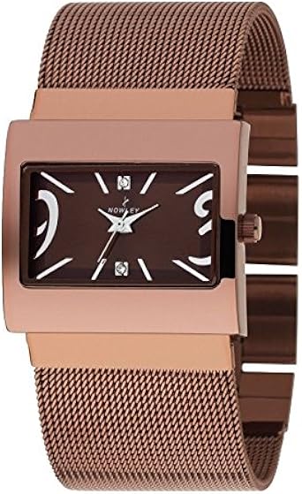 Reloj Mujer Marca Nowley, en Acero Color Chocolate, Correa de ...