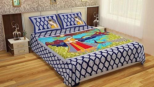 Shop Jaipuri 100% Cotton 144 TC 1 Double Bedsheet with 2 Pillow Covers
