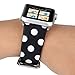 Sport Band for Apple Watch 38mm 42mm, iWatch Strap Replacement with Polka Dot Floral Print Leather Bracelet Wristband for Apple Watch Series 3，2，1, NIKE+, Hermes, Edition (Black white polka dot, 42mm)