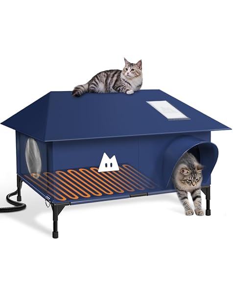 HEATED OUTDOOR CAT HOUSE FOR OUTSIDE CAT IN...