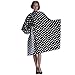 SMARTHAIR Professional Salon Cape Polyester Haircut Apron Hair Cut Cape,50”x57”,Black /White dots C375001A
