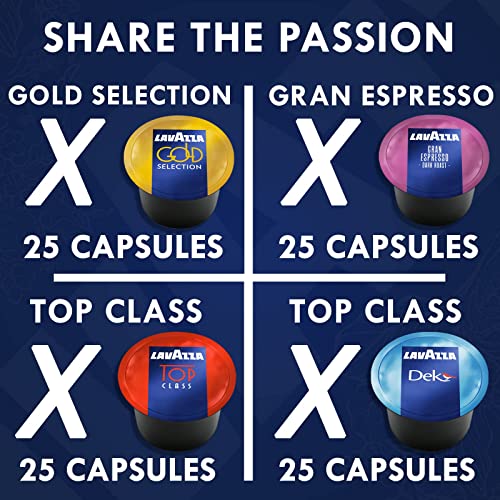 Lavazza Blue Capsules Coffee Pods, Best Value Variety Pack Top Class