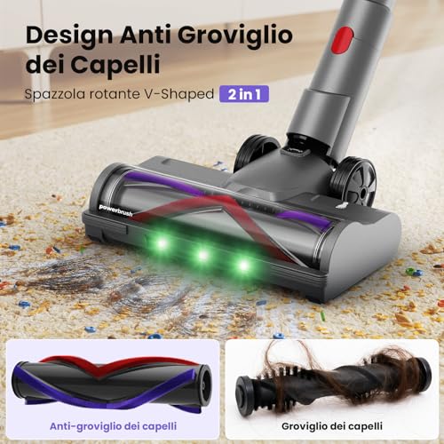 Circlio NOVAX T80 Wireless Vacuum Cleaner, 600W/58000Pa, 75 Min Wireless Vacuum Cleaner, Self-Standing Cordless Vacuum Cleaner with LED Display, Anti-Tangle for Animal Hair/Floors/Carpets