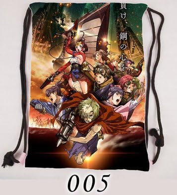 Cute Backpack School Bag Back Shoulders Storage bag Bag for Anime Koutetsujou no Kabaneri Ikoma Cos Gift Single Side H