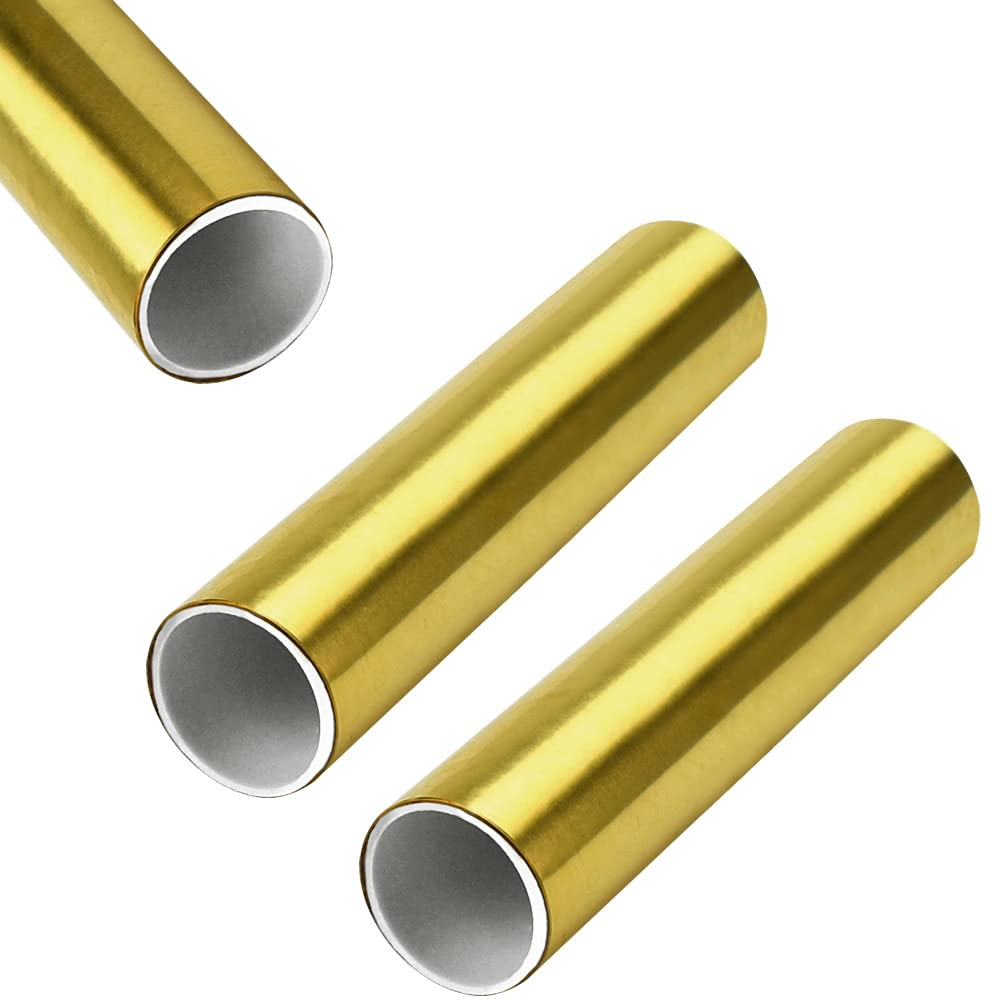 ZACUDA 3 Rolls Brass Metal Thin Sheet Foil Plate, Brass Sheet Roll Copper Roll, Brass Strip Copper Sheet Shim Industry Home Material for Metalworking Welding DIY, 0.02mm*100mm*1000mm