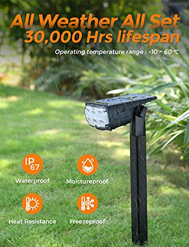 GOLUMUP Solarleuchten Garten, 36 LEDs Solar Gartenleuchte Solarstrahler mit IP67, 2 Helligkeitsstufe, Solarlampe für… – Bild 6