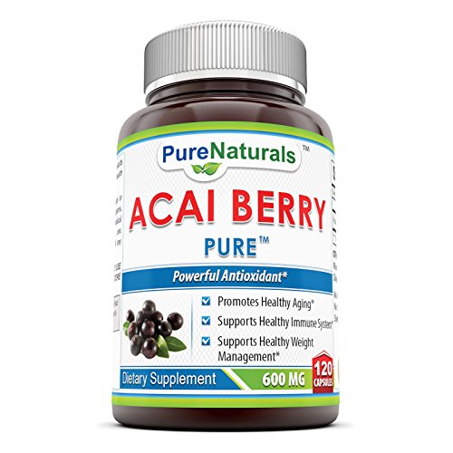 Pure Naturals Dietary Supplement, 600 Mg, Acai Berry, 120 Count