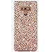 Ranyi Galaxy Note 9 Case, Full Body Glitter Sparkle Bling Shiny Rhinestone Design Slim Electroplated TPU Bumper Shock Absorbing Protective Case Cover for Samsung Galaxy Note 9 (2018), Rose Gold