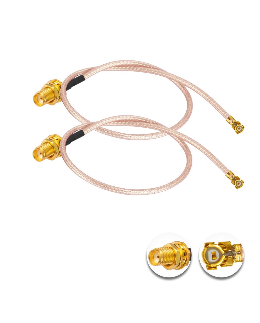 Vecys 2PCS U.F.L1 to SMA Female Low Loss Coaxial Cable 12" /30CM U.F.L1 RG178 RF Coaxial Pigtail Cable for Wireless Routers Mini PCIE Network Cards PCI Wi-Fi WAN Repeater