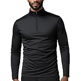 CME SHOWU Athletic Running Shirts for Men Pullover Sun Shirt Quick-Dry Quarter Zip Workout Sports Shirts