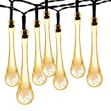 Solar String lights, Oak Leaf Waterproof 20ft 30 LED Outdoor Decorative Garden Crystal Fairy Lights(Warm White)