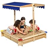 Costzon Kids Wooden Sandbox w/Convertible