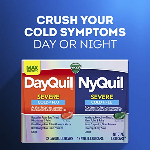 Vicks DayQuil and NyQuil SEVERE Combo, Cold & Flu Medicine, Max