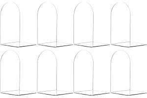 Adwikoso Book Ends for Shelves Clear Acrylic Bookends for Heavy Books Organizer Book Stopper to Hold Books for Home Office School and Desktop Decoration(Circular Arc) (8)
