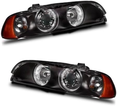 BMW 5 Series E39 95-01 Projector Headlight Halo Black Clear Amber Reflector