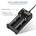 OSTRI Li-ion Battery Charger 18650,Smart Universal 3.7 v Lithium-ion Rechargeable Battery Charger for Button or Flat Top AA AAA 26650 18500 18350 17670 16340 14500 10440 with USB Charging Cable