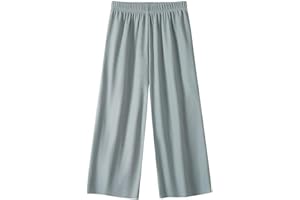 Girls Flowy Stretchy Pants Wide Leg Palazzo Trousers High Waisted Straight Leg 𝐋ounge Pants Solid Trousers Loose Fit Bottoms