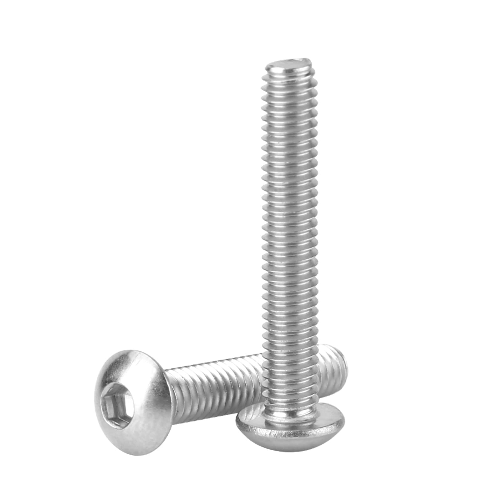 210Pcs M4 Button Head Screws Bolts 304 Stainless Steel Hex Socket Screws and Nuts Machine Fastener Assortment Kit Screws and Nuts Assrotment Set