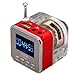 TOMTOP LSoled Mini Digital Portable Music MP3/4 Player Micro SD/TF USB Disk Speaker FM Radio (Red)