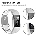 For Fitbit Charge 2 Bands, Adjustable Replacement Sport Strap Bands for Fitbit Charge 2 Smartwatch Fitness Wristband Soft Silicone Gray White Small