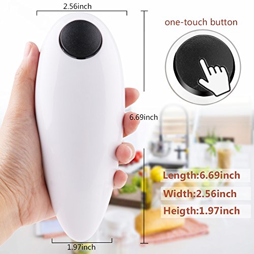 Foho Electric Can Opener, Smooth Soft Edge Electric Can Opener for Any Size with One-Button Manual Start / Stop, Best Kitchen Gadgets for Arthritis and Seniors